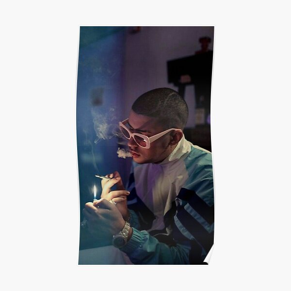 Bad Bunny Smoking Poster RB3107 product Offical Bad Bunny Merch
