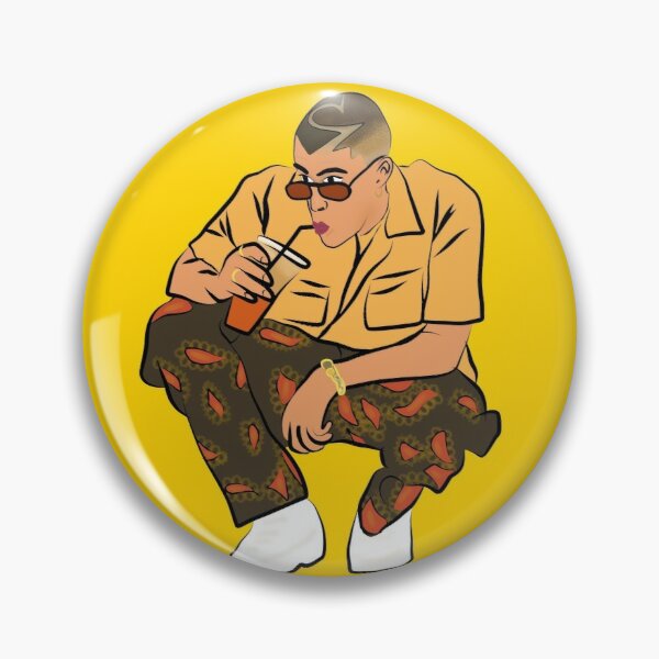 Bad Bunny fan art , conejo malo arte, gift,  Pin RB3107 product Offical Bad Bunny Merch