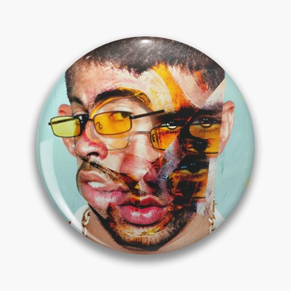 Bad Bunny Collage Pin RB3107 product Offical Bad Bunny Merch